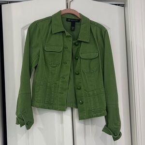 INC International Concepts Green Jean Jacket